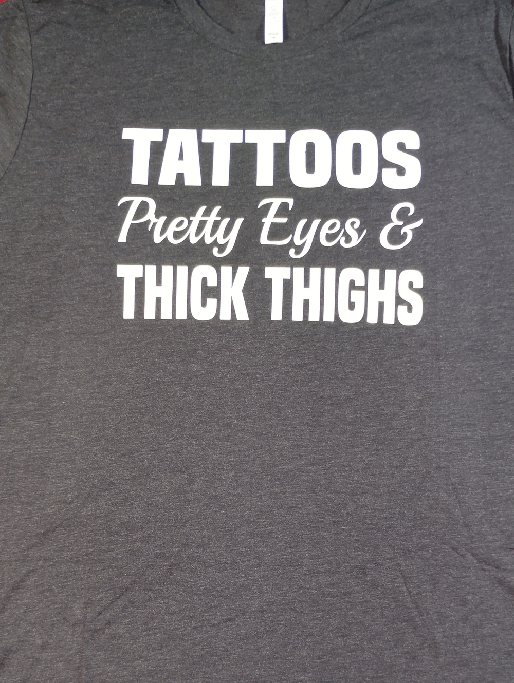 Bella Canvas Charcoal Graphic Tee with White Text